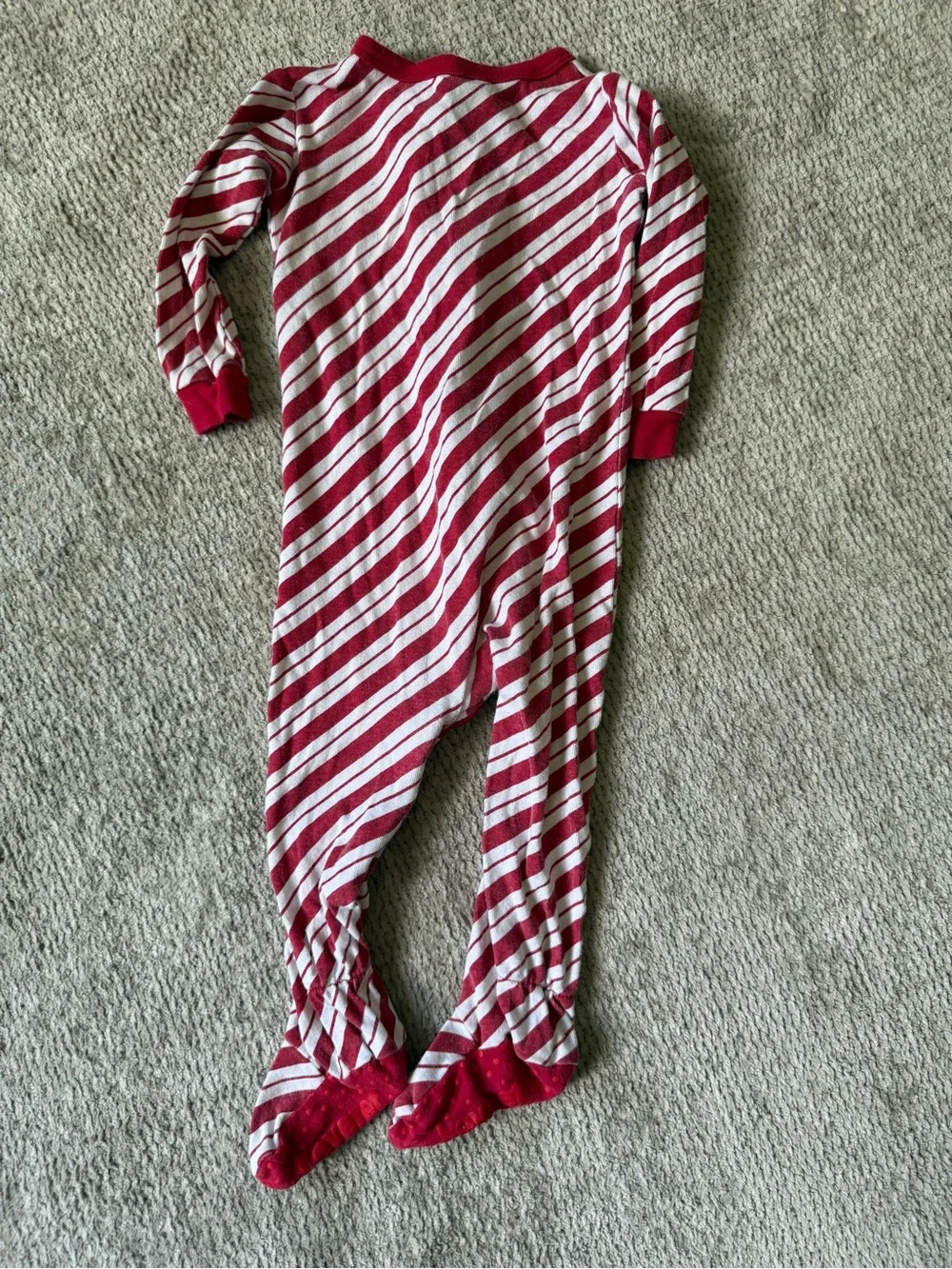 Leveret Baby Footed Cotton Pajama Bundle Frogs & Candy Cane Stripes 12-18M